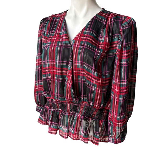 NWT, Riley & Rae Mix and Mingle Wrap Plaid Smock Top, Sz XL - Picture 5 of 15